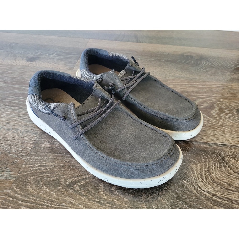 Hey Dude Paul Dark Grey Mens Slip On Loafers Moc Toe Shoes Size 7 #3‎